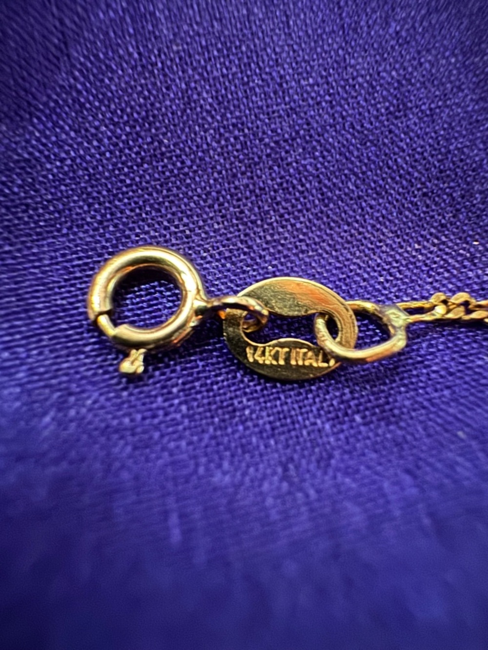 14k solid gold chain bracelet 7 in. Made in Italy - Picture 4 of 7